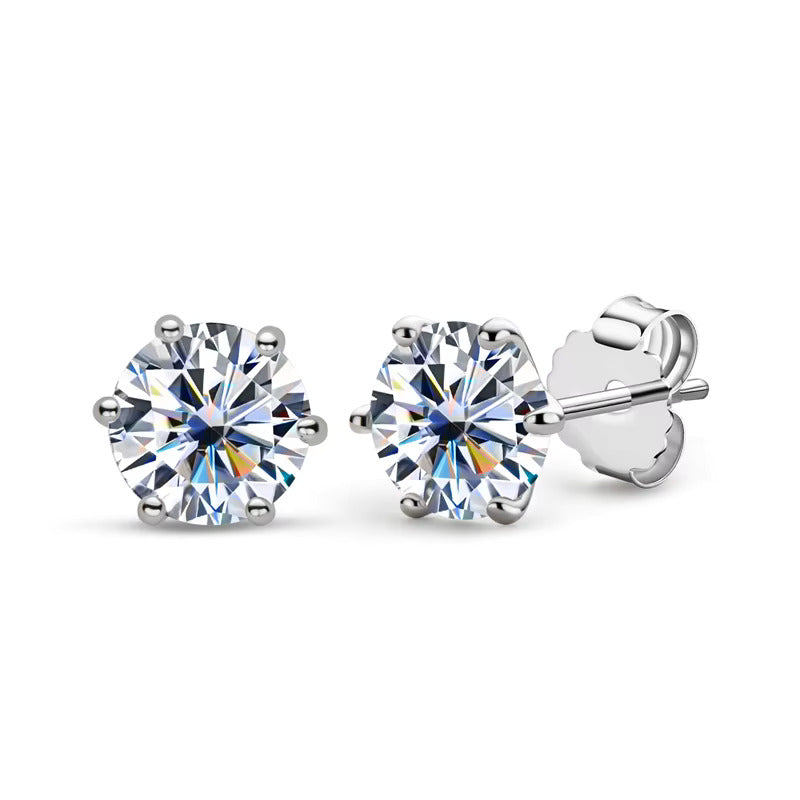 Moissanite Solitaire Earrings