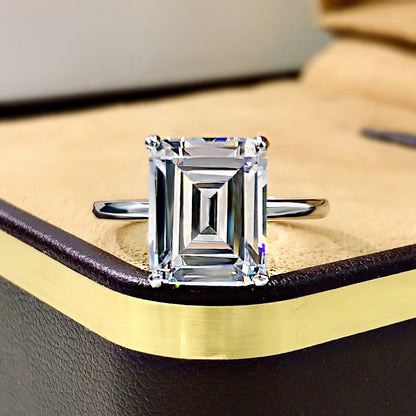 Emerald Cut Moissanite Ring