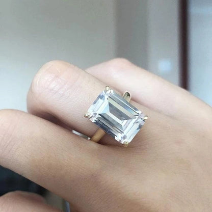 Emerald Cut Moissanite Ring