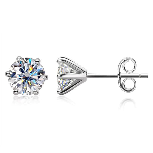 Moissanite Solitaire Earrings