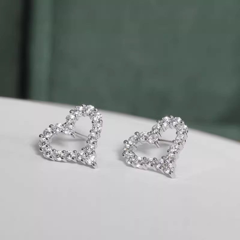 Heart Shape Moissanite Stud Earrings