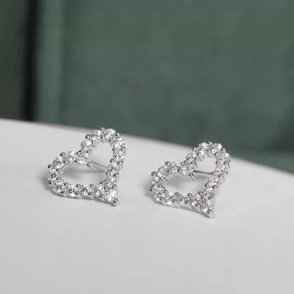 Heart Shape Moissanite Stud Earrings