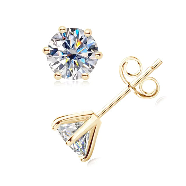 Moissanite Solitaire Earrings