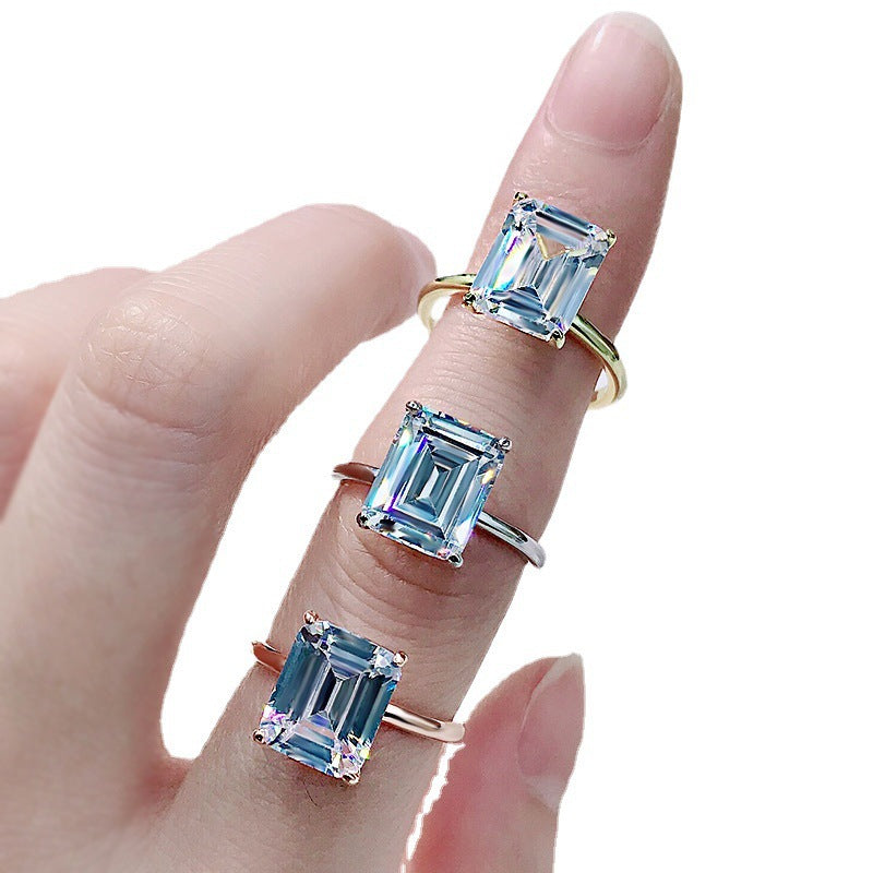 Emerald Cut Moissanite Ring