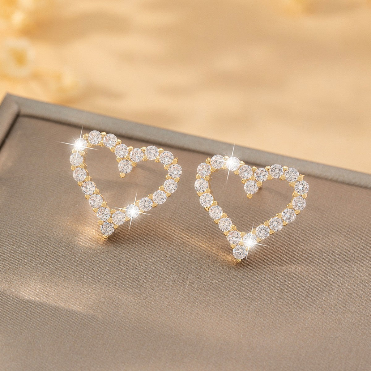 Heart Shape Moissanite Stud Earrings