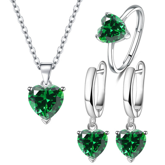 Heart Zircon Bridal Set