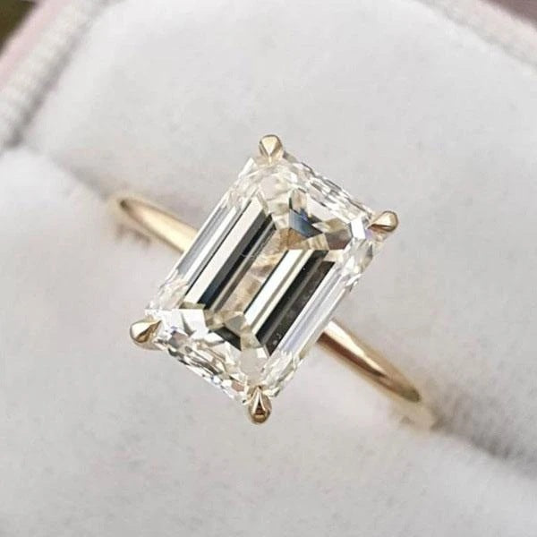 Emerald Cut Moissanite Ring