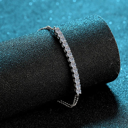 Sterling Silver Moissanite Simple Bracelet