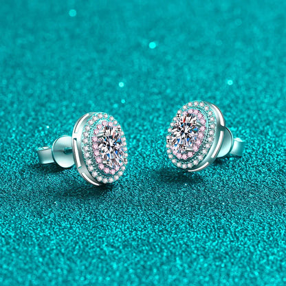 Oval Moissanite Stud Earrings