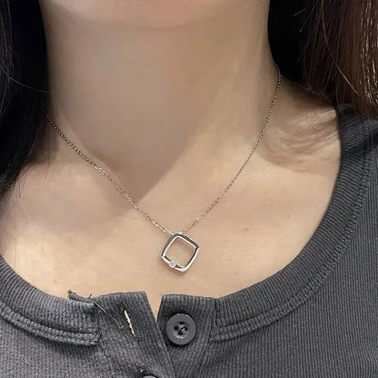 Square Moissanite Diamond Pendant Necklace