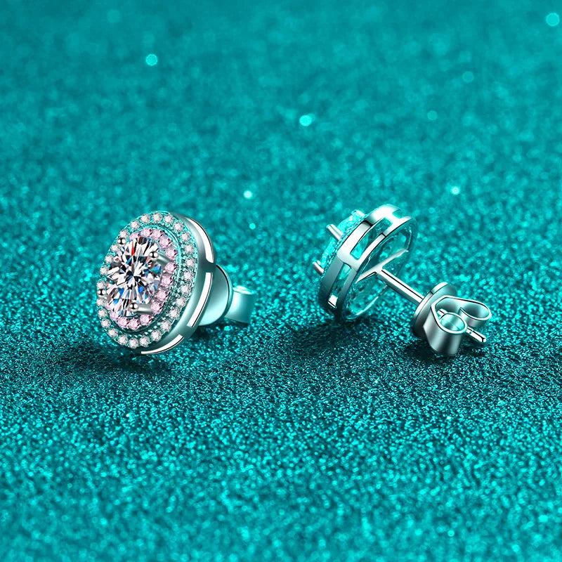 Oval Moissanite Stud Earrings