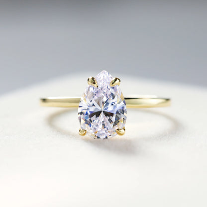 Waterdrop Shape Moissanite Rings