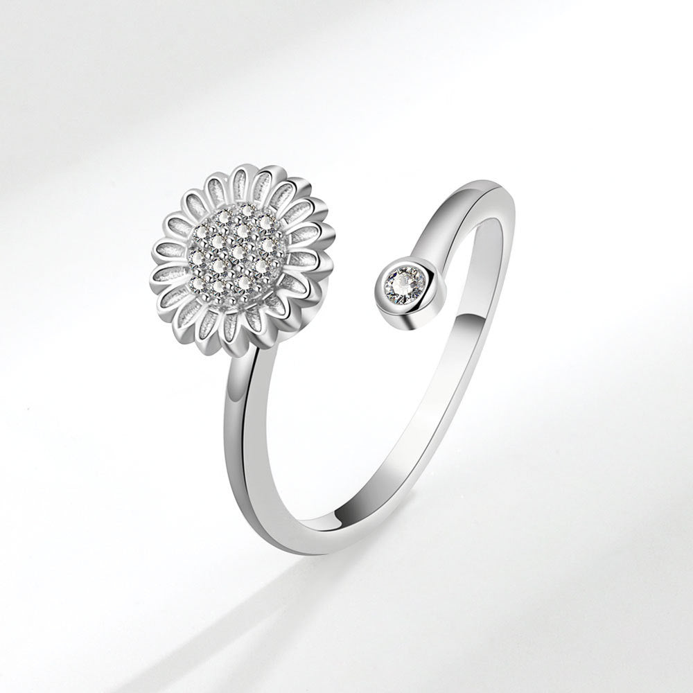 Sunflower Rotating Anxiety Ring