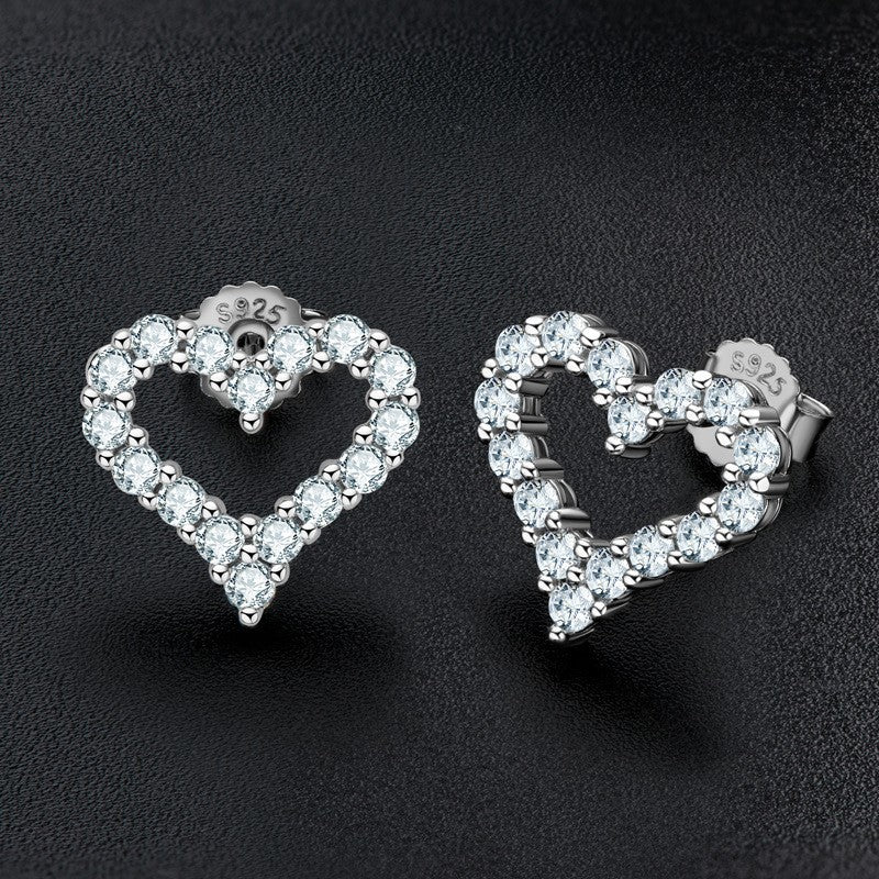 Heart Shape Moissanite Stud Earrings