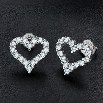 Heart Shape Moissanite Stud Earrings