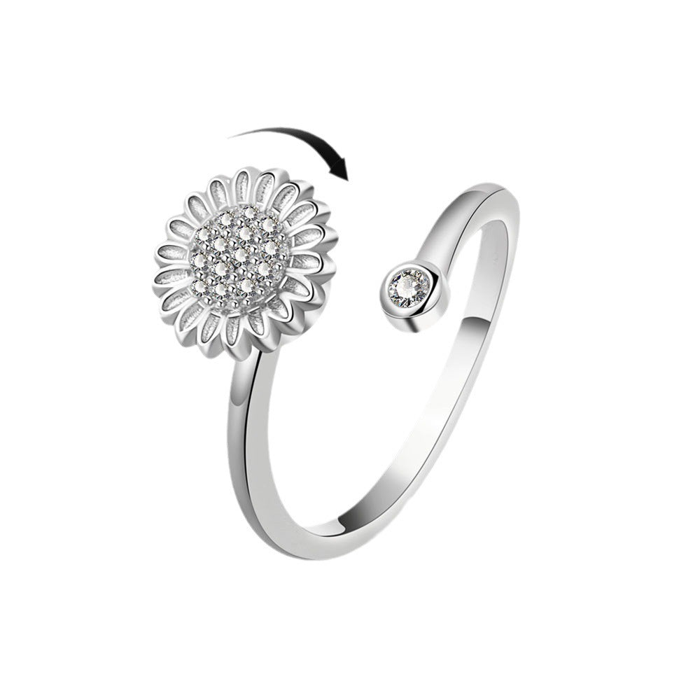 Sunflower Rotating Anxiety Ring