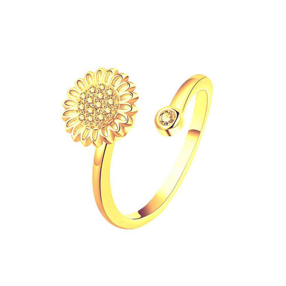 Sunflower Rotating Anxiety Ring