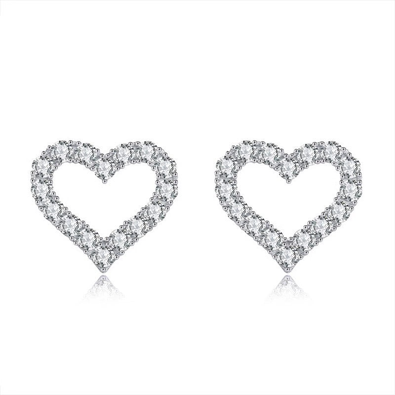 Heart Shape Moissanite Stud Earrings