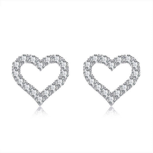 Heart Shape Moissanite Stud Earrings