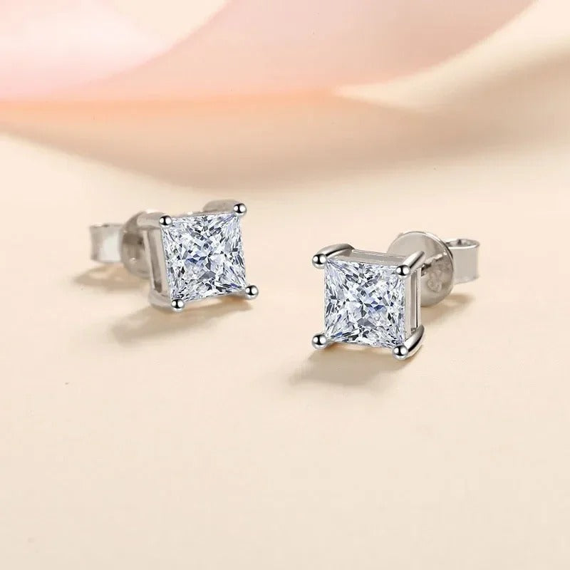 Emerald Cut Moissanite Earring