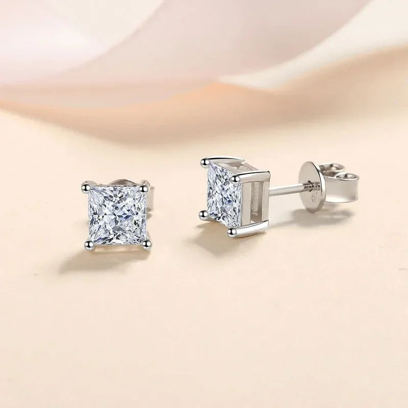 Emerald Cut Moissanite Earring