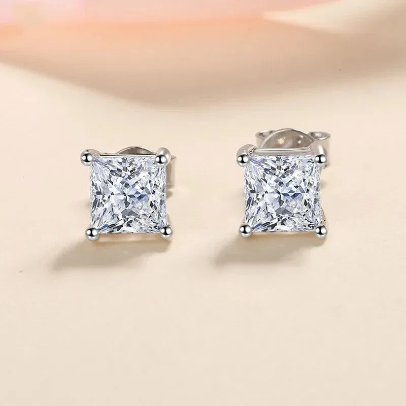 Emerald Cut Moissanite Earring